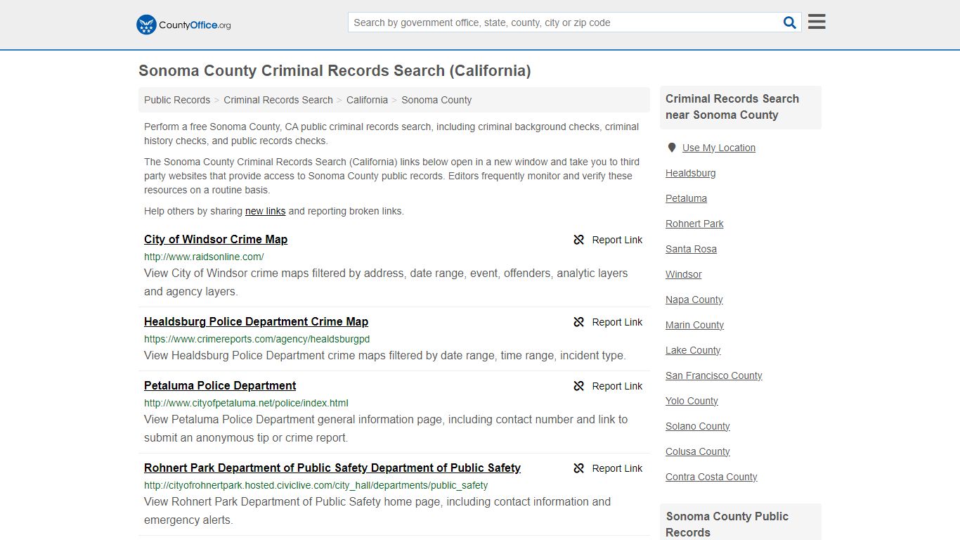 Criminal Records Search - Sonoma County, CA (Arrests, Jails & Most ...